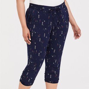 Torrid  4X Pants Jogger Arrow Print Navy Cropped